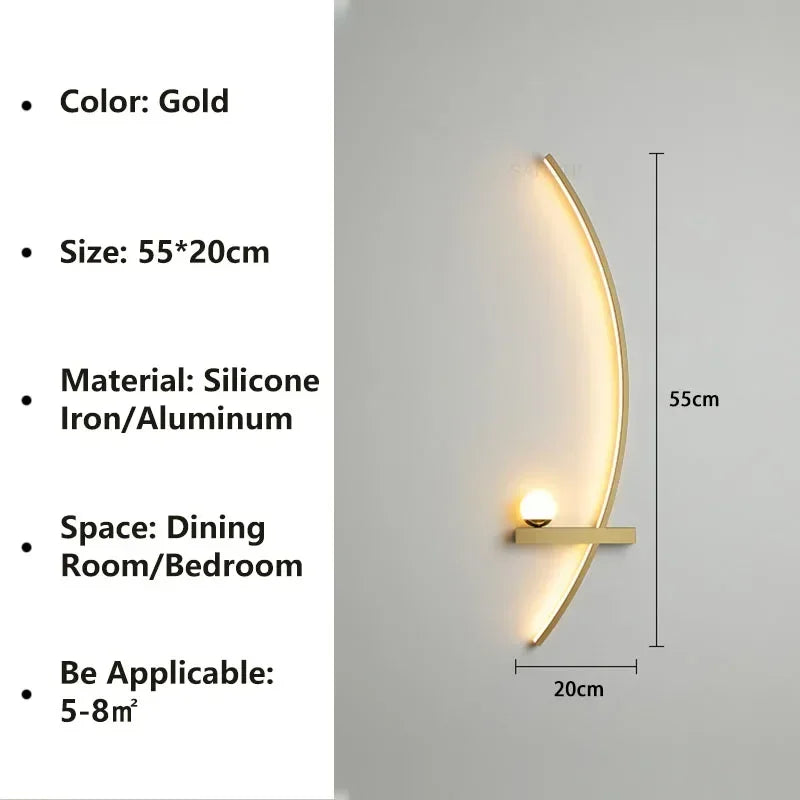 Modern LED Wall Lamps Minimalist Stripes Wall Sconce Decorative for Bedroom Bedside Home Living Room Background Lighting Luster