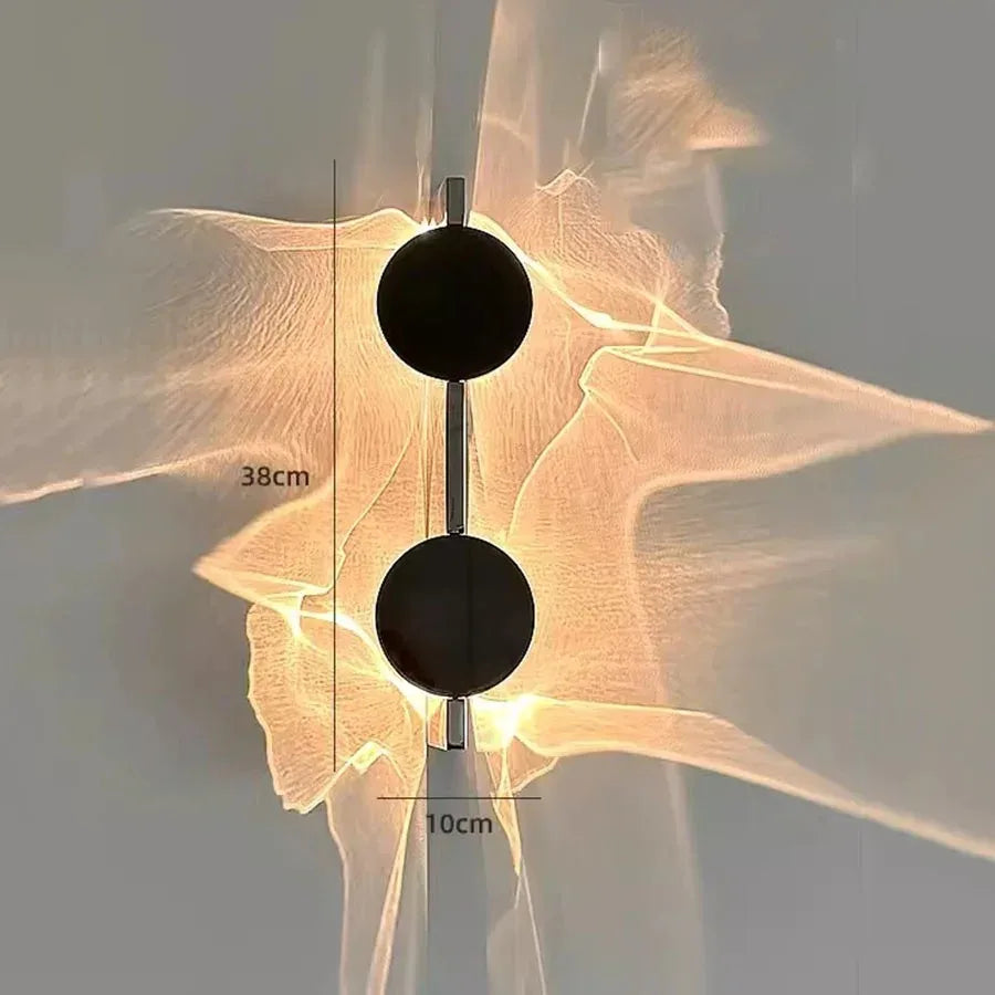 Stainless Rotatable Shadow Art Sconce Creative Corrugated LED Wall Light Bedroom Bedside Parlor Stairs Aisle Atmosphere Light